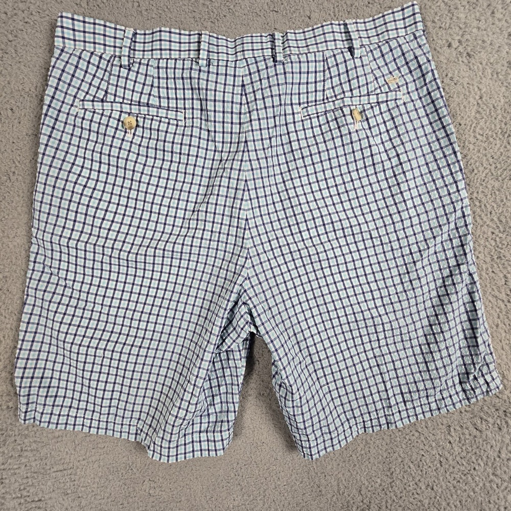 Peter‎ Millar Crown Sport Golf Shorts Mens 36 Blue Check Performance Stretch - Picture 6 of 11